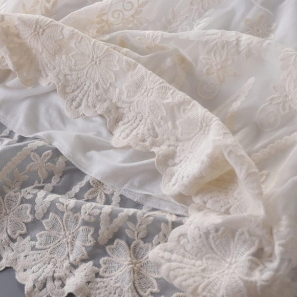 Floral Lace Trim Camisole Dress
Spaghetti Straps Ivory S - Picture 7 of 8